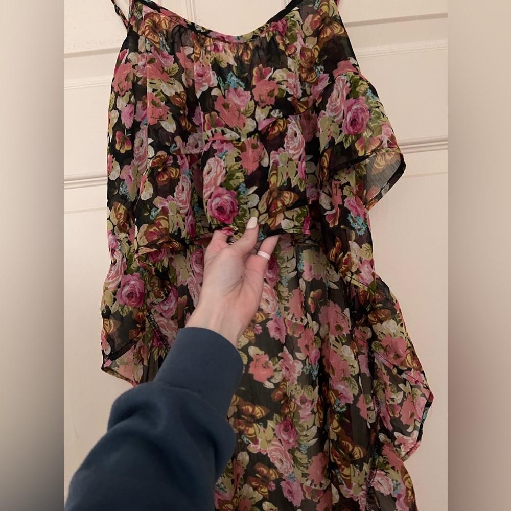 Band of gypsies floral high-low tank crop top size m